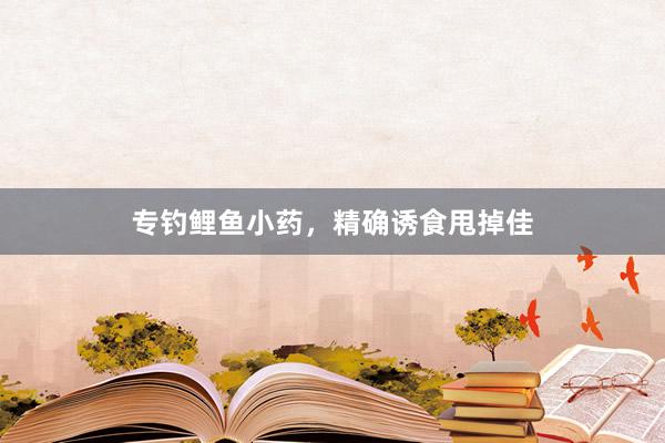 专钓鲤鱼小药,精确诱食甩掉佳